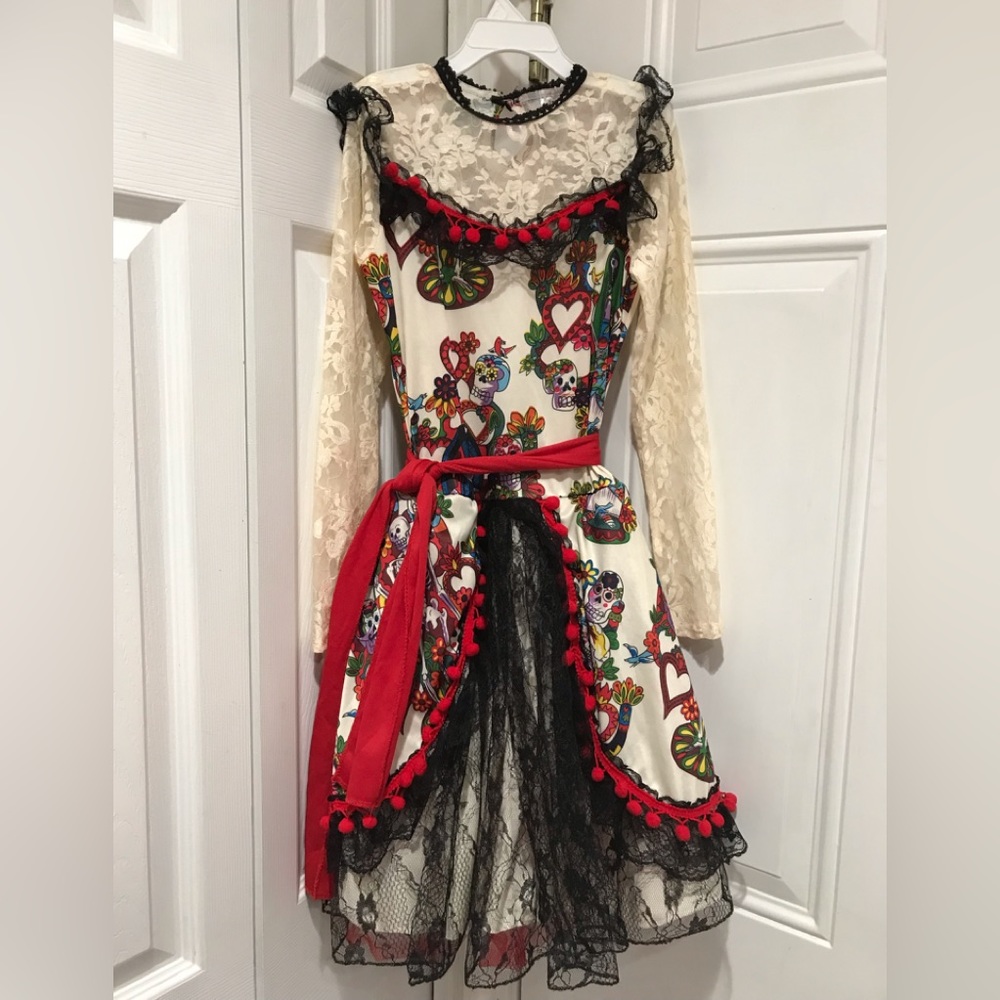 🍏🍏 Girl’s Coco Inspired Multilayered Mexican Dress & Headband, M (8,9year…